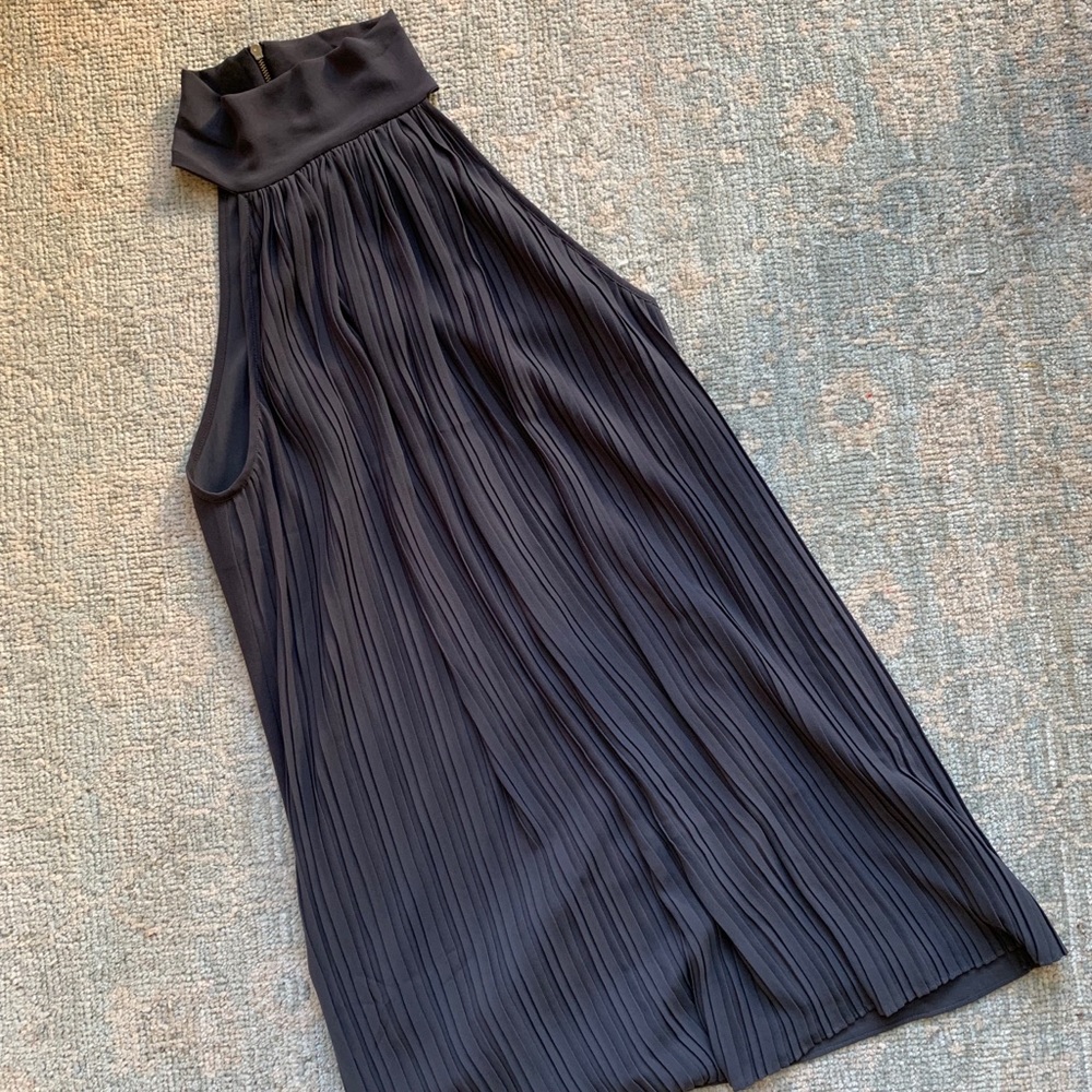 Naked Zebra Grey Halter Pleated Dress Sz M
